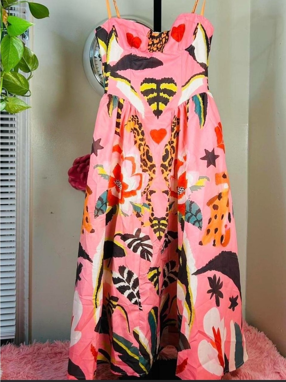 Vibrant Pink Floral Print Sundress